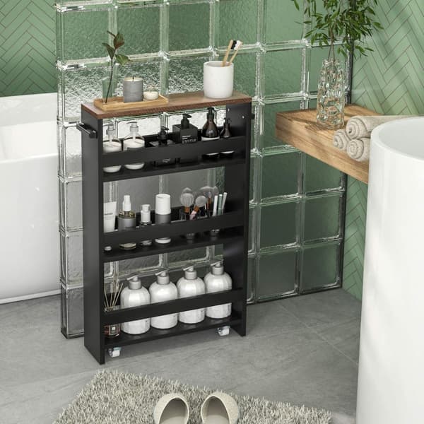 Rootz 3 hylla rullande vagn - mobil vagn - lagringsenhet - enkel rörlighet - 51,5b x 13t x 80h cm