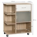 Miniatyrbild 3 av 6: Rootz Kitchen Island Serving Cart - Trolley - Rolling Cart - Maximerar utrymme - 65 x 39 x 80 cm - brun finish