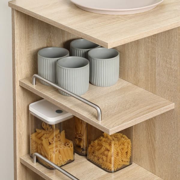 Rootz Kitchen Island Serving Cart - Trolley - Rolling Cart - Maximerar utrymme - 65 x 39 x 80 cm - brun finish