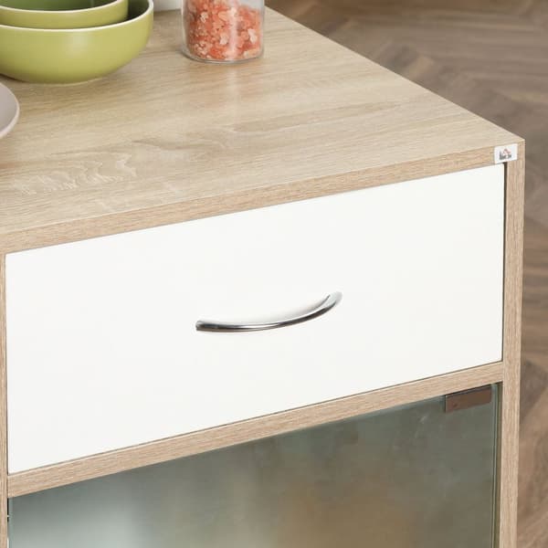 Rootz Kitchen Island Serving Cart - Trolley - Rolling Cart - Maximerar utrymme - 65 x 39 x 80 cm - brun finish