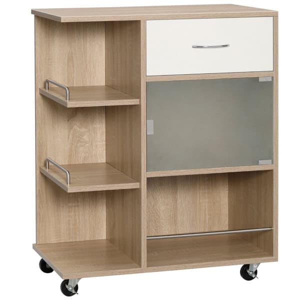 Rootz Kitchen Island Serving Cart - Trolley - Rolling Cart - Maximerar utrymme - 65 x 39 x 80 cm - brun finish