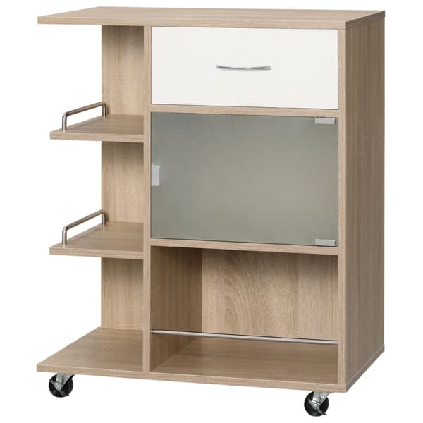 Rootz Kitchen Island Serving Cart - Trolley - Rolling Cart - Maximerar utrymme - 65 x 39 x 80 cm - brun finish