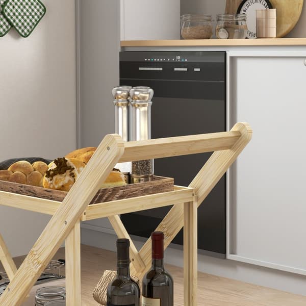 Rootz Kitchen Cart on Wheels - Servering Trolley - Rolling Bar Cart - Space Saving Design - 66 cm x 40 cm x 70 cm