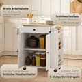 Miniatyrbild 4 av 10: Rootz Kitchen Cart with Drawer - Mobile Storage - Versatile Trolley - Justerbara hyllor - 82 x 38 x 86,5 cm - Vit och brunt
