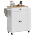 Miniatyrbild 1 av 10: Rootz Kitchen Cart with Drawer - Mobile Storage - Versatile Trolley - Justerbara hyllor - 82 x 38 x 86,5 cm - Vit och brunt