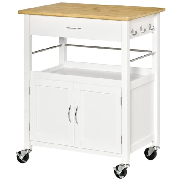 Rootz Kitchen Cart Trolley - förvaringsskåp - Rolling Island - Versatile Organizer - 73L X 50B X 91H CM