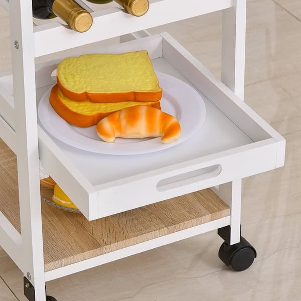 Rootz Kitchen Car Serving Cart - Trolley - Utility Cart - Space Saving - 37x37x76cm