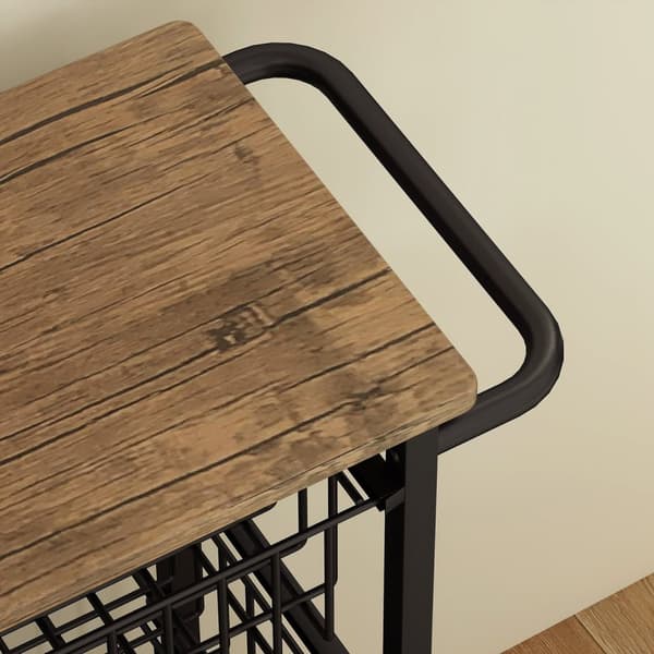 Rootz Kitchen Trolley - Servering Cart - Rollable Kitchen Car - Rymlig bänkskiva - 49,5B x 31T x 91H cm