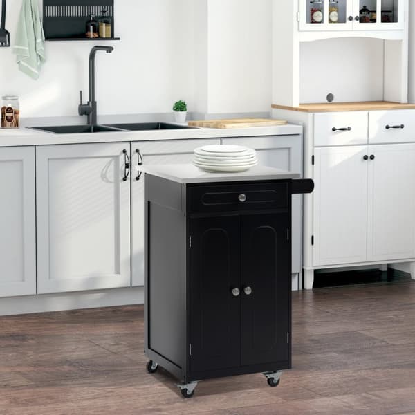 Rootz Rolling Kitchen Cart - Mobil Storage Unit - Kitchen Trolley - Rumle opbevaringsmuligheder - 60 cm x 45 cm x 85 cm
