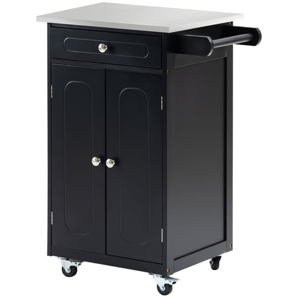 Rootz Rolling Kitchen Cart - Mobil Storage Unit - Kitchen Trolley - Rumle opbevaringsmuligheder - 60 cm x 45 cm x 85 cm