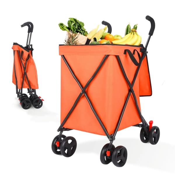 Sammenklappelig vogn, letvægtsdesign, glidende hjul,Orange