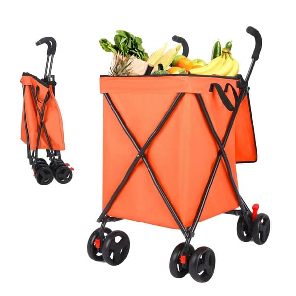 Sammenklappelig vogn, letvægtsdesign, glidende hjul,Orange