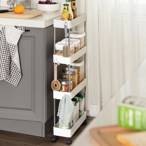 Rootz 4 Level Kitchen Trolley - Kitchen Cart - Lagringshylla - Kompakt & hållbar - 40 x 13,5 x 86 cm