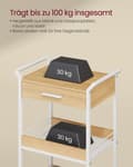 Miniatyrbild 3 av 6: Rootz 3 Tier Kitchen Cart - Rolling Serving Trolley - Portable Bar Cart - Robust Design - 30cm x 46,2 cm x 70,5 cm
