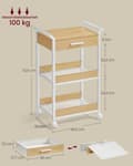 Miniatyrbild 5 av 6: Rootz 3 Tier Kitchen Cart - Rolling Serving Trolley - Portable Bar Cart - Robust Design - 30cm x 46,2 cm x 70,5 cm