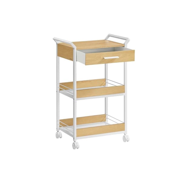 Rootz 3 Tier Kitchen Cart - Rolling Serving Trolley - Portable Bar Cart - Robust Design - 30cm x 46,2 cm x 70,5 cm