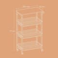Miniatyrbild 5 av 5: Rootz 4 Level Troting Trolley - Kitchen Cart - Mal Nisch Shelf - Vintage Brown Black - Rymdräddande design - 22 x 45,4 x 77 cm