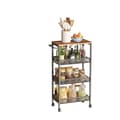 Miniatyrbild 1 av 5: Rootz 4 Level Troting Trolley - Kitchen Cart - Mal Nisch Shelf - Vintage Brown Black - Rymdräddande design - 22 x 45,4 x 77 cm