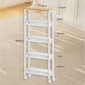 Miniatyrbillede 3 af 5: Rootz 5 Level Rolling Kitchen Cart - Smal Niche Shelf - Kitchen Trolley - Oak White - 13x45.4x99.6 cm