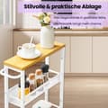 Miniatyrbillede 4 af 5: Rootz 5 Level Rolling Kitchen Cart - Smal Niche Shelf - Kitchen Trolley - Oak White - 13x45.4x99.6 cm