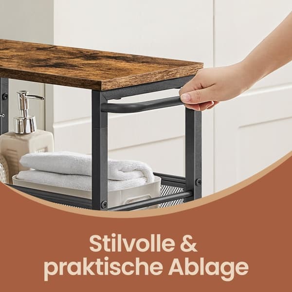 Rootz 5 -nivå rullande kökvagn - nischhylla - smal vagn - rymdbesparande förvaring - 22 cm x 45,4 cm x 77 cm