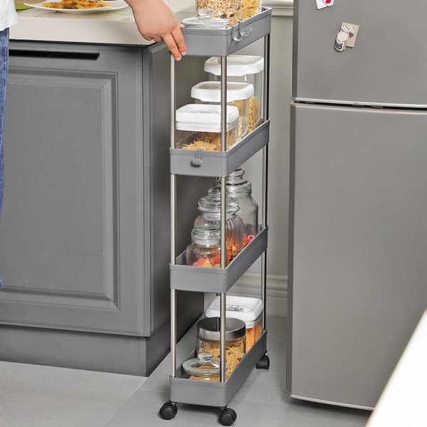 Rootz 4 -Tier Kitchen Trolley - Kitchen Cart - Lagringshylla - Kompakt & robust - 40 x 12,5 x 86 cm