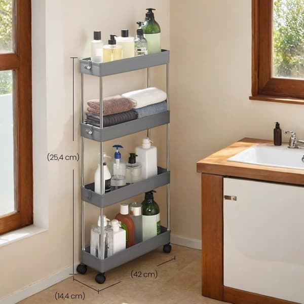 Rootz 4 -Tier Kitchen Trolley - Kitchen Cart - Lagringshylla - Kompakt & robust - 40 x 12,5 x 86 cm