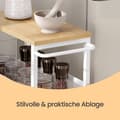 Miniatyrbild 3 av 5: Rootz Troting Trolley - Kitchen Cart - Smal nischhylla - Rymdbesparande verktyg - 22 cm x 45,4 cm x 77 cm - ekfärgvit