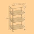 Miniatyrbild 5 av 5: Rootz Troting Trolley - Kitchen Cart - Smal nischhylla - Rymdbesparande verktyg - 22 cm x 45,4 cm x 77 cm - ekfärgvit