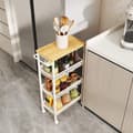 Miniatyrbild 2 av 5: Rootz Troting Trolley - Kitchen Cart - Smal nischhylla - Rymdbesparande verktyg - 22 cm x 45,4 cm x 77 cm - ekfärgvit