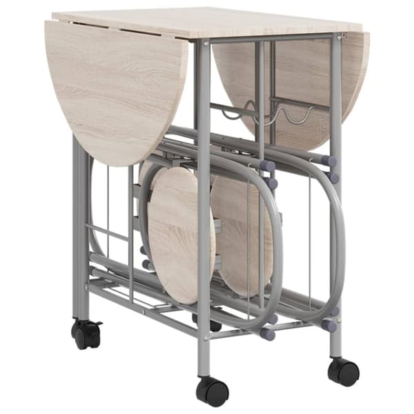 vidaXL foldbart spisebordssæt i 5 dele MDF