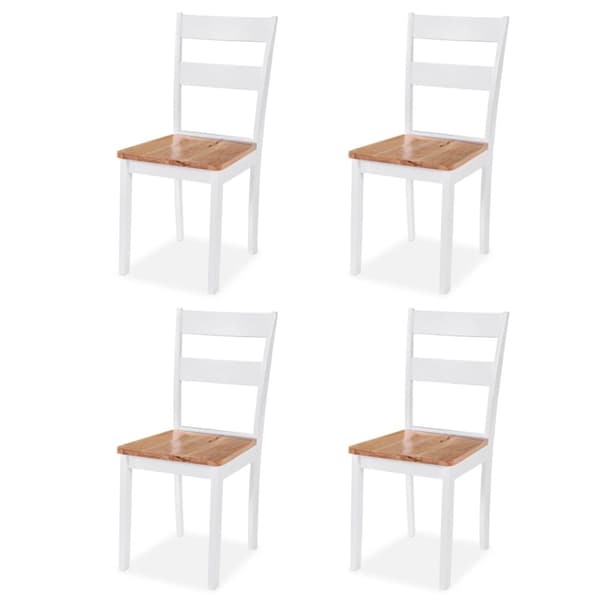 vidaXL Matgrupp 5 delar MDF och gummiträ vit
