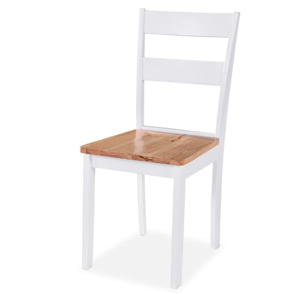 vidaXL Matgrupp 5 delar MDF och gummiträ vit