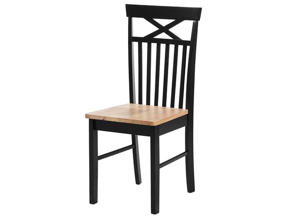 Spisebordssæt Sortbejdset Lyst Træ 120 x 75 cm 4 Personers Træstole uden Armlæn Skandinavisk stil Køkken Moderne Dekorativ Spisestue Design