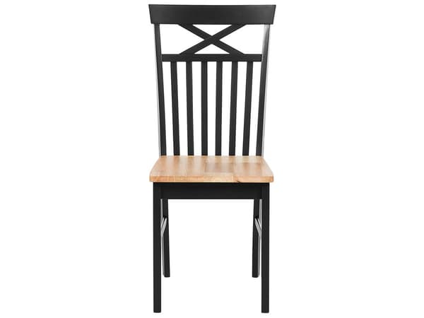 Spisebordssæt Sortbejdset Lyst Træ 120 x 75 cm 4 Personers Træstole uden Armlæn Skandinavisk stil Køkken Moderne Dekorativ Spisestue Design