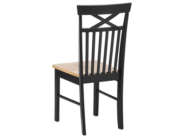 Spisebordssæt Sortbejdset Lyst Træ 120 x 75 cm 4 Personers Træstole uden Armlæn Skandinavisk stil Køkken Moderne Dekorativ Spisestue Design