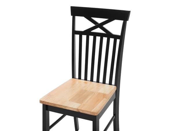 Spisebordssæt Sortbejdset Lyst Træ 120 x 75 cm 4 Personers Træstole uden Armlæn Skandinavisk stil Køkken Moderne Dekorativ Spisestue Design
