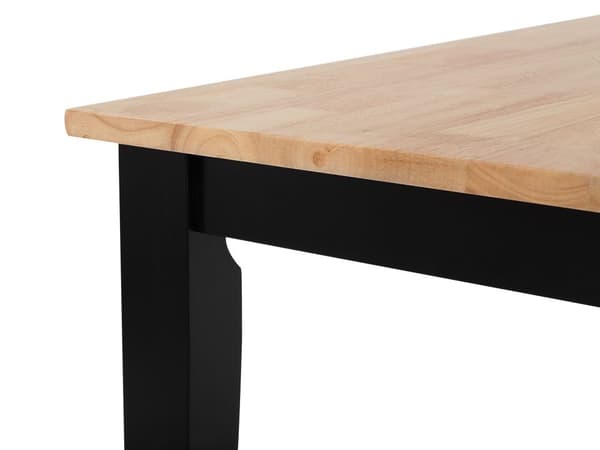 Spisebordssæt Sortbejdset Lyst Træ 120 x 75 cm 4 Personers Træstole uden Armlæn Skandinavisk stil Køkken Moderne Dekorativ Spisestue Design