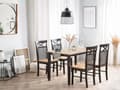 Miniatyrbillede 2 af 11: Spisebordssæt Sortbejdset Lyst Træ 120 x 75 cm 4 Personers Træstole uden Armlæn Skandinavisk stil Køkken Moderne Dekorativ Spisestue Design