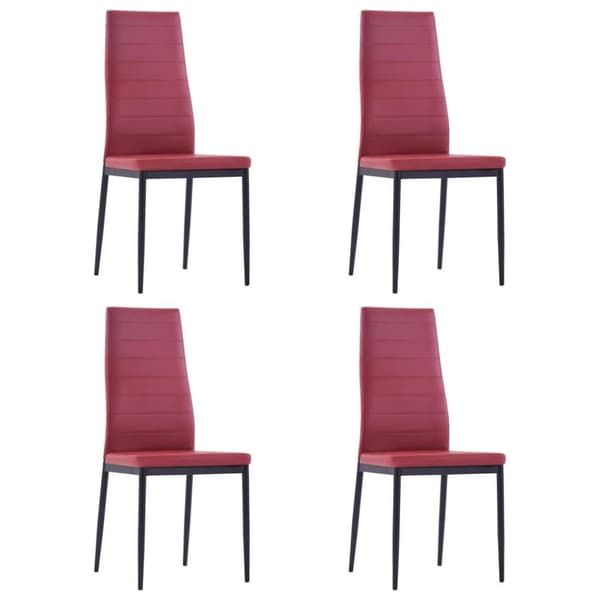 vidaXL Matbord och stolar 5 delar vinröd