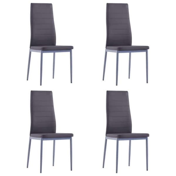 vidaXL Matbord och stolar 5 delar grå