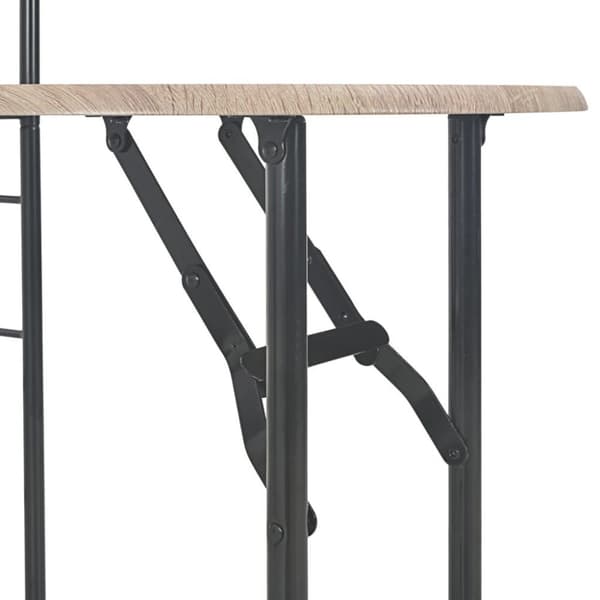 vidaXL Hopfällbar matgrupp 3 delar med hylla MDF och stål