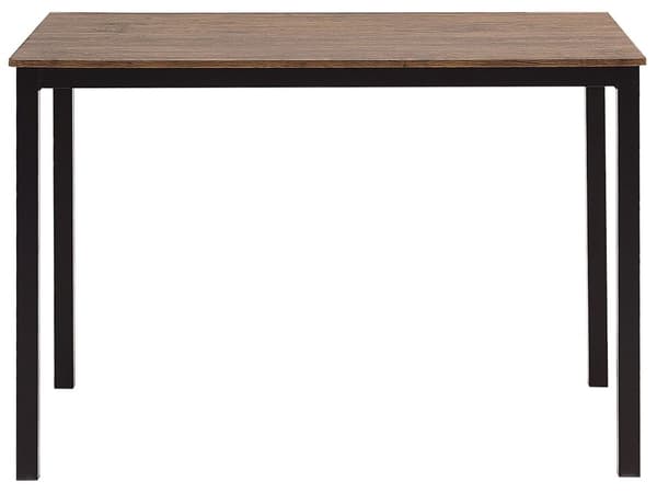 Spisebordssæt Spisebord 110 x 70 cm og 4 Mørke Træstole med Sort Stål Stel Industriel Stil