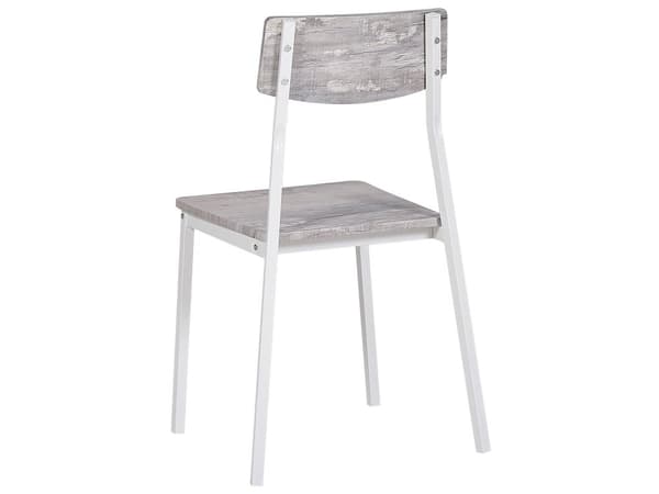 Spisebordssæt et Bord 110 x 70 cm og 4 Grå Stole med Hvidt Stålstel Moderne Stil