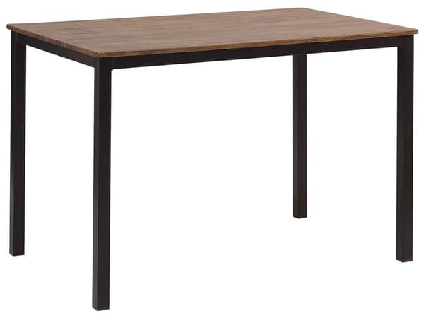 Ruokailuryhmä tumma puu/musta 4 hengelle 110 x 70 cm mustat teräs jalat moderni tyyli