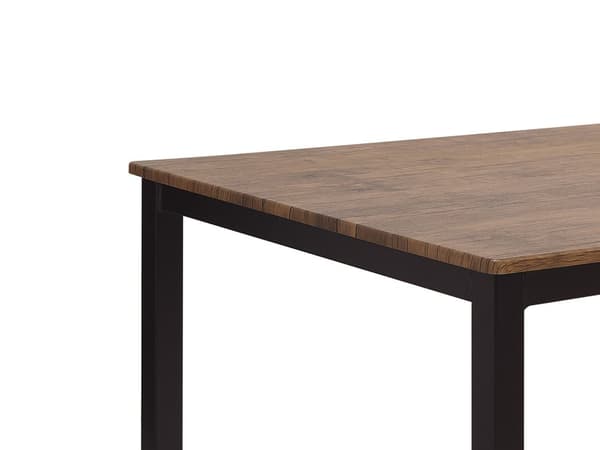 Ruokailuryhmä tumma puu/musta 4 hengelle 110 x 70 cm mustat teräs jalat moderni tyyli