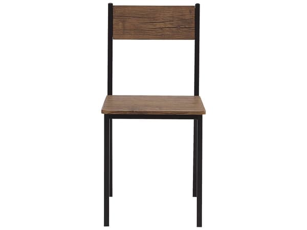 Ruokailuryhmä tumma puu/musta 4 hengelle 110 x 70 cm mustat teräs jalat moderni tyyli