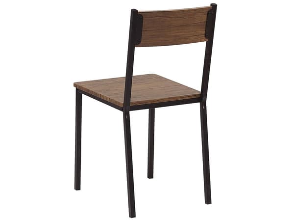 Ruokailuryhmä tumma puu/musta 4 hengelle 110 x 70 cm mustat teräs jalat moderni tyyli
