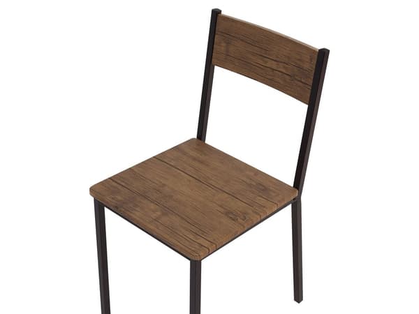 Ruokailuryhmä tumma puu/musta 4 hengelle 110 x 70 cm mustat teräs jalat moderni tyyli