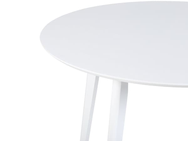 Spisebordssæt Hvid Træ MDF ø 100 x 75 cm 4 Personers Rundt Spisebord med Stole Skandinavisk Design Skalstole til Spisestue